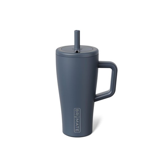 BrüMate Era 20 oz Tumbler with Handle and Straw | 100% Leakproof Insulated Tumbler with Lid and Straw | Made of Stainless Steel | Cup Holder Friendly Base | 20oz (Nightfall Blue)