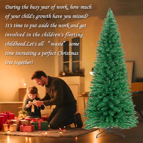 ININ 6FT Slim Pencil Christmas Tree - Artificial Tall Skinny Xmas Tree, 400 Tips
