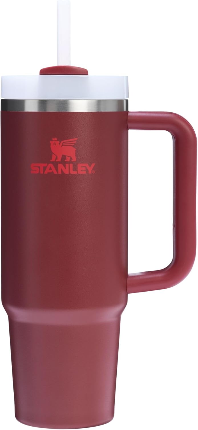 STANLEY Quencher H2.0 Tumbler - 30 oz Insulated Stainless Steel with Handle & Straw | Cranberry Color