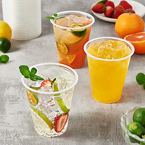 12oz Disposable Plastic Cups Bulk Pack of 480 - Clear Hot & Cold Drink Containers