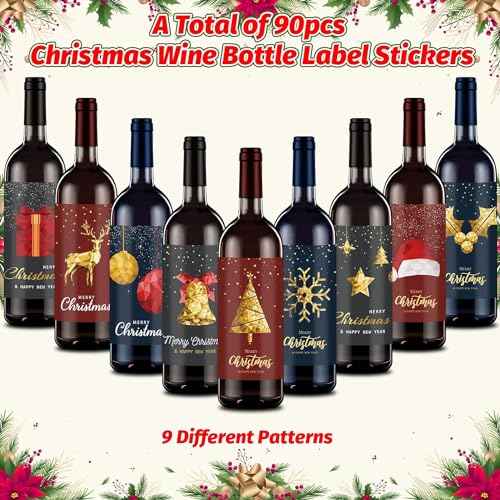 Wine Bottle Sticekr (Christmas)