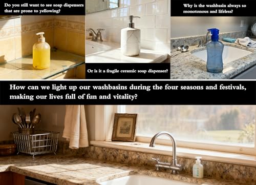 Seasonal Soap Dispenser with Interchangeable Magnets - Silver - Farmhouse Decor