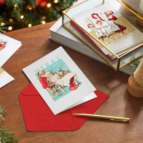 Hallmark Norman Rockwell Christmas Cards, 40-Pack (Merry and Magic)