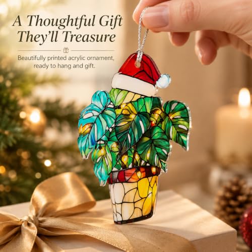 Acrylic Plant Suncatcher Christmas Ornament for Plant Lovers - Holiday Decor