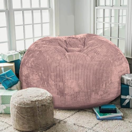 Kisoy Dusty Pink Faux Rabbit Fur Bean Bag Chair - 2.5ft Kids & Teen Fluffy Sofa