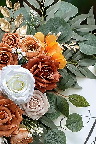 Artificial Flower Swag Set of 2 for Wedding Arch and Decor - Burnt Orange