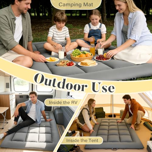 DOWNSTORIA Twin Grey Japanese Floor Mattress Foldable Tatami Futon with Handles