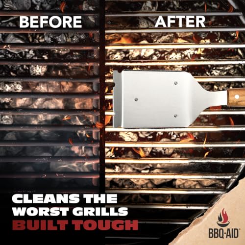 Bristle-Free Grill Brush Cleaner & Scraper with Replaceable Wood Head - 16"