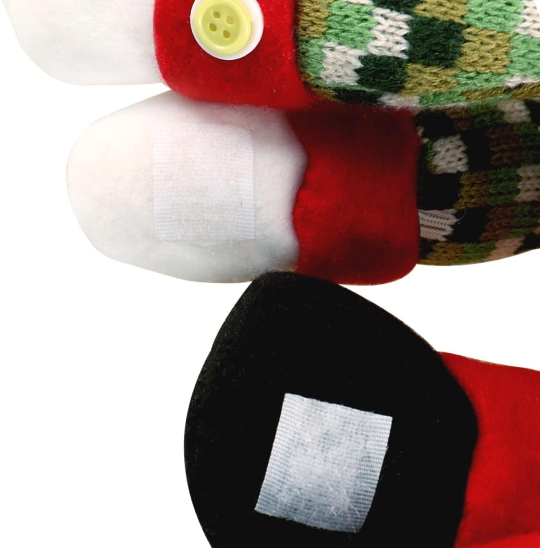 Skiennix Christmas Tree Topper Snowman - Unique Holiday Decor | Versatile Curtain Tie & Wine Bottle Hugger - Red, White, Green
