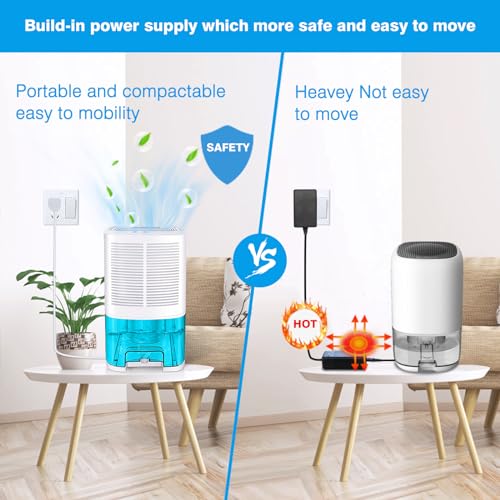 Dehumidifier 68oz(2000ml) Small with Drain Hose for Up to 650 sq.ft