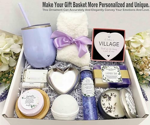 Ceramic Heart Ornament - It Takes a Village Gift - Thank You for Being Part of Ours (137 Variation) White Keepsake
