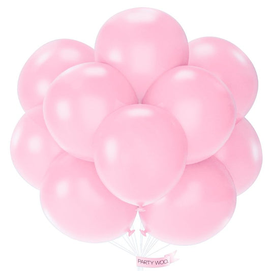 PartyWoo Baby Pink Balloons 20pcs 18 Inch Pastel Pale Light Pink Latex Helium Balloons for Baby Shower Gender Reveal Easter Bachelorette Wedding Bridal Shower Birthday Party Decorations Pink-Q05