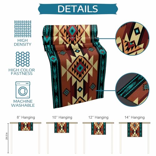 Southwestern Table Runner 60 Inches Long for Dining Table, Cotton