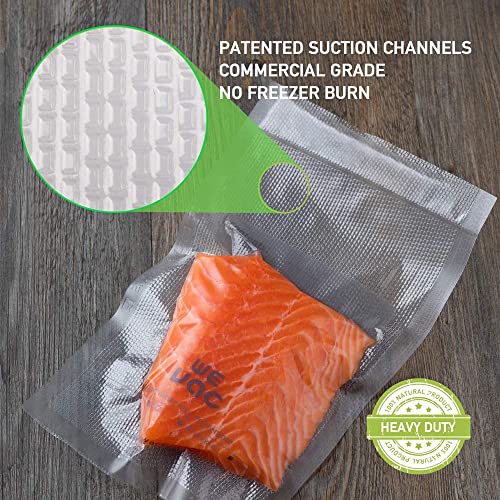 Wevac Vacuum Sealer Bags for Food, 8"x100' & 11"x100' Rolls with