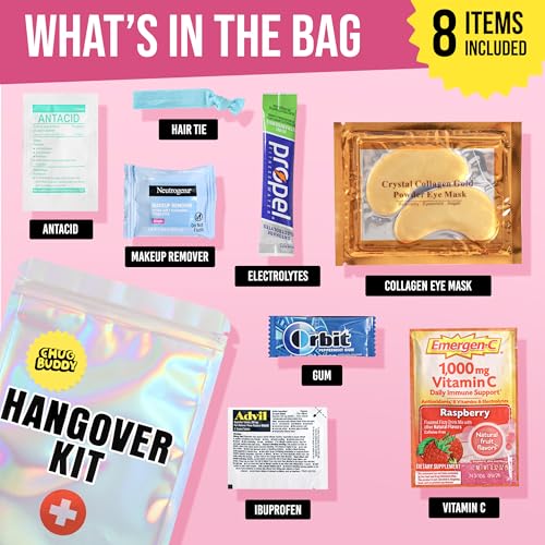Premium Hangover Kits (6 Pack) for Bachelorette Parties, Weddings & Birthdays - Pre-Filled Party Favors