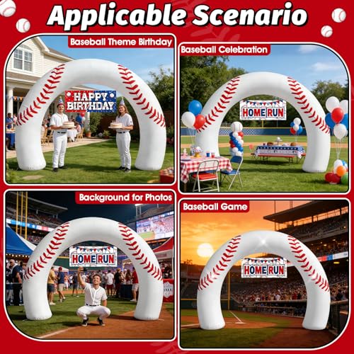 Inflatable Baseball Arch Decoration with 3LED Lights - 8FT Giant Sports Entrance