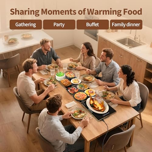 CedarAce Black & Gold 47x12in Stackable Food Warmer Tray with Adjustable Temp & Timer