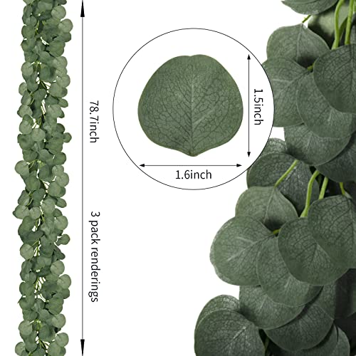 CQURE 252Ft Eucalyptus Garland - Artificial Greenery Wreath for Wedding & Home Decor