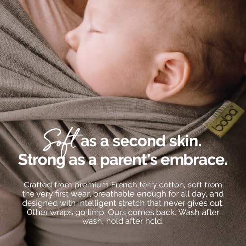 Baby Wrap Carrier - Stretch Cotton Newborn Sling Grey - Ergonomic & Hip-Healthy