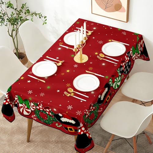 60 x 80 inch Christmas Tablecloth Rectangular Linen 2 Pack - Waterproof Holiday Table Decor