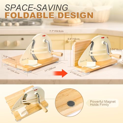 Foldable Manual Bread Slicer Cutter for Homemade Sourdough - Adjustable Thickness