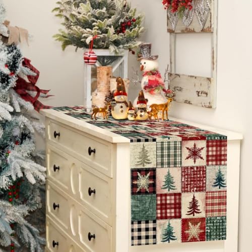 RABUSOFA Christmas Table Runner 13 x 90 Inch, Red – 100% Polyester