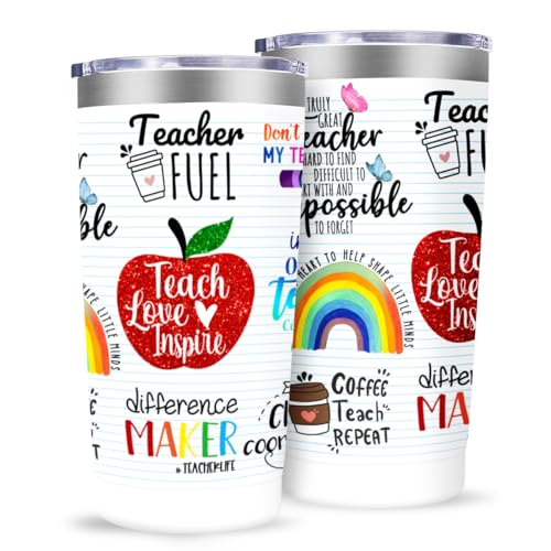 20oz Stainless Steel Teacher Appreciation Tumbler Cup with Leakproof Lid