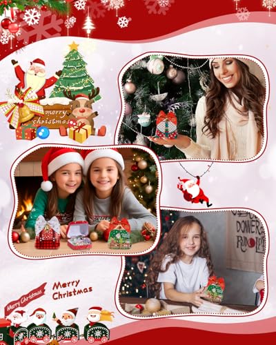 6 Pcs Mini Suitcase Christmas Tin Boxes with Bows – Holiday Gift Favor Boxes