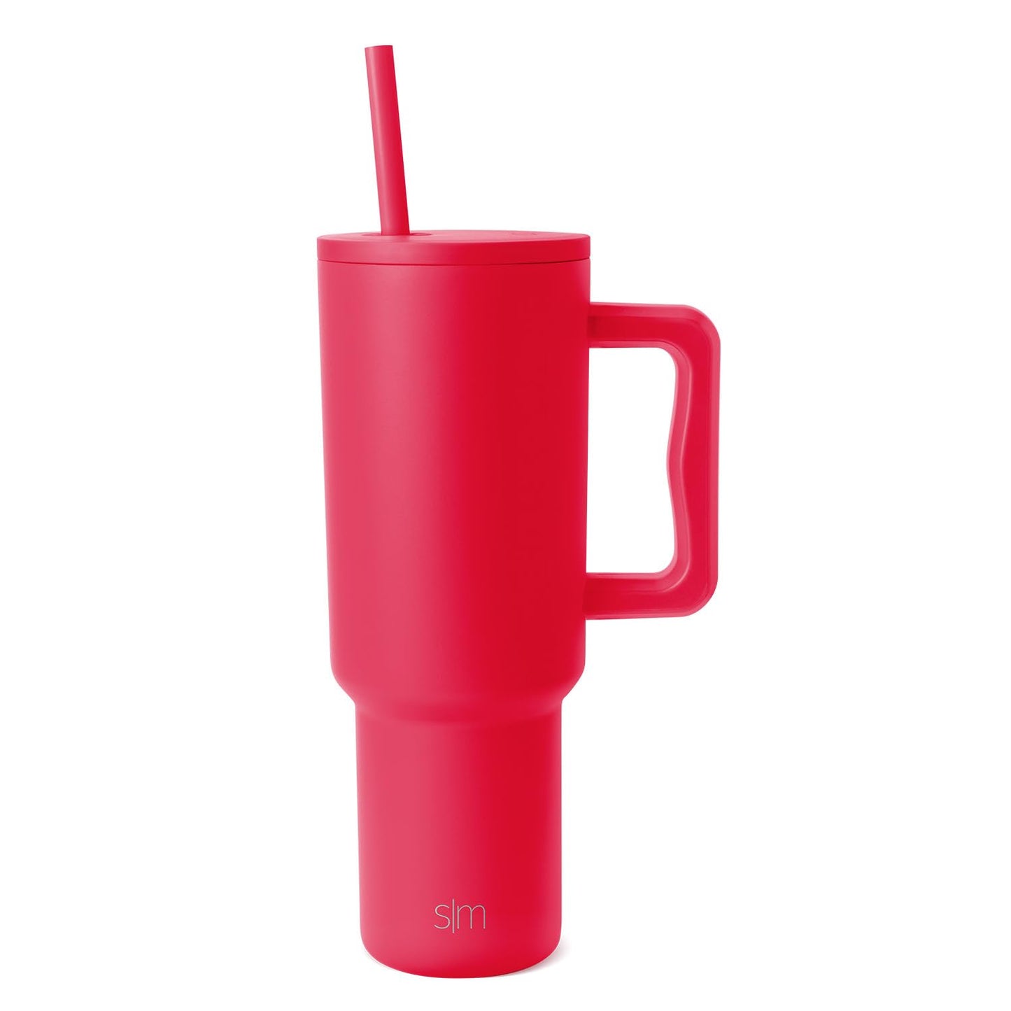 Simple Modern 40 oz Trek Tumbler with Handle and Straw Lid | Cup Holder Friendly Insulated Stainless Steel Travel Mug | Ember Red