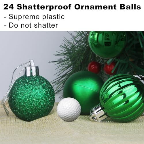 Emerald Green 3.2" Large Christmas Balls - Tree Decoration Ornaments