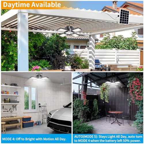 Solar Shed Light Outdoor Indoor Black 176LED Motion Sensor with Remote & 5 Modes