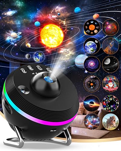 FLEWKEN Galaxy Projector 13-in-1 Star & Solar System Night Light for Bedroom
