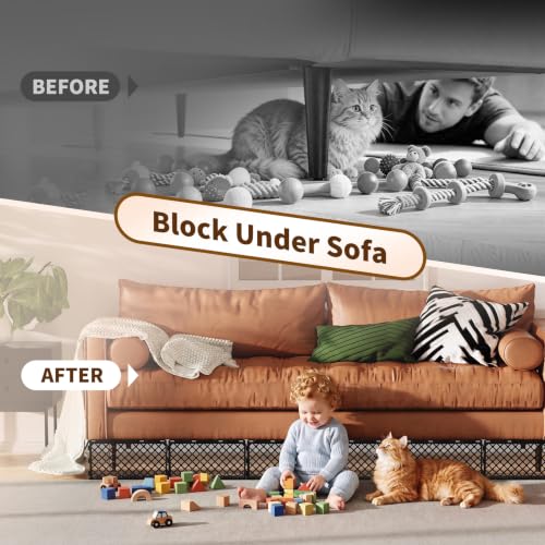 Goovilla Under Couch Blocker for Pets, 18 Pcs with 75 Zips Ties, Black
