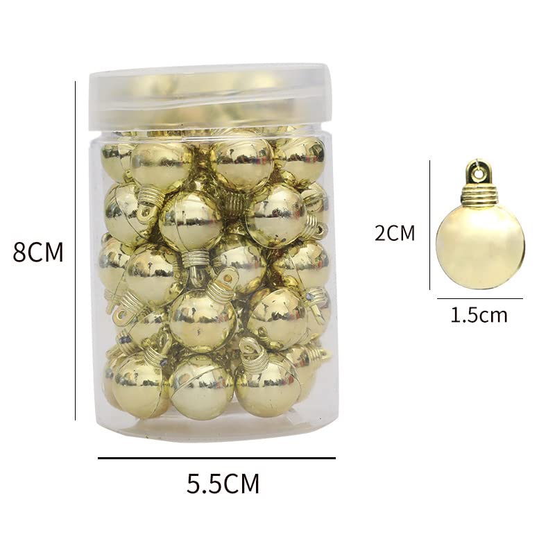 48Pcs Mini Gold Shatterproof Christmas Ball Ornaments for Small Trees & Holiday Decor