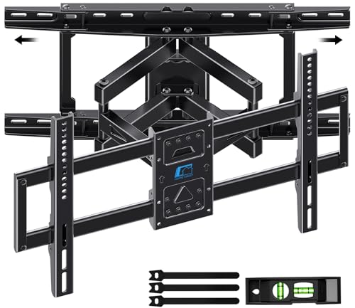 Full-Motion TV Wall Mount for 37-90 Inch TVs - Fits 24 Inch Studs, Extendable Swivel Bracket with Heavy-Duty Steel