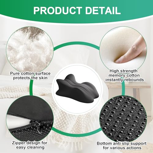 Lock Love Large Memory Foam Ergonomic Wedge Pillow for Couples, 27x17x9 inches