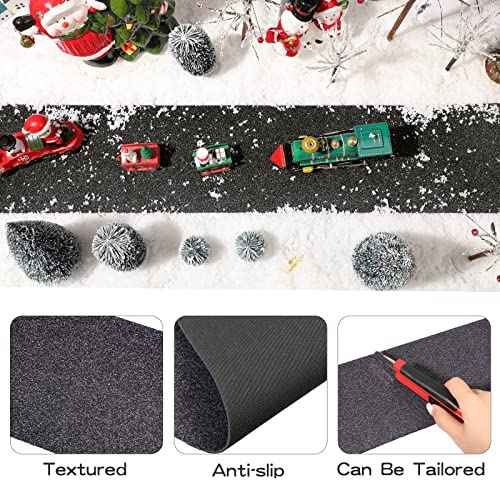 Frienda Christmas Village Accessories Department Village Roads and Streets Town Brick Road Mat Decorations Winter Snow Miniature Landscape Garden Dollhouse Xmas Table Display Decor