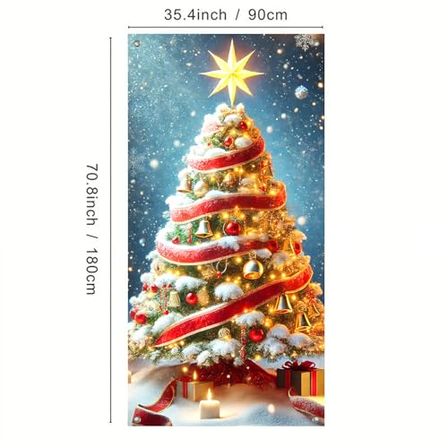 IVN Star Tree Christmas Door Banner 71 x 35 in — Star Tree variation