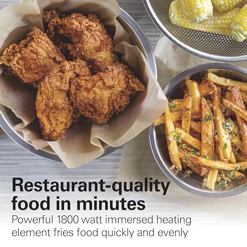 Hamilton Beach 4.5L Electric Deep Fryer with 2 Baskets & Stainless Steel - 19 Cup Capacity