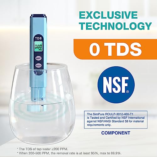 SimPure T1-400 RO Water Filter Replacement Single Unit - Easy Twist-In 12+ Month Life