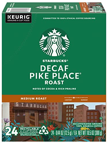 Starbucks Decaf Pike Place Roast K-Cups - 24 Count Pack of 3 (72 Count Total)
