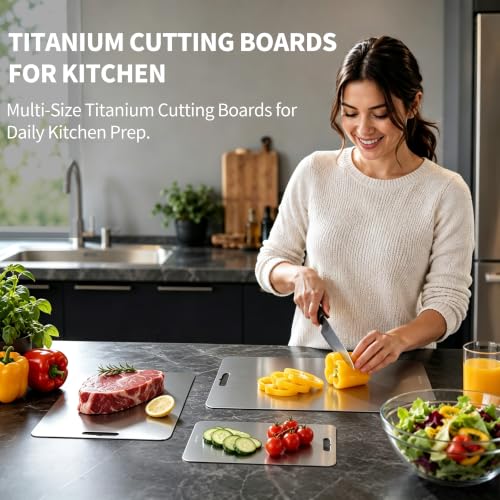 Thickened Titanium Cutting Board Set of 3 - Large Reversible Kitchen Chopping Boards