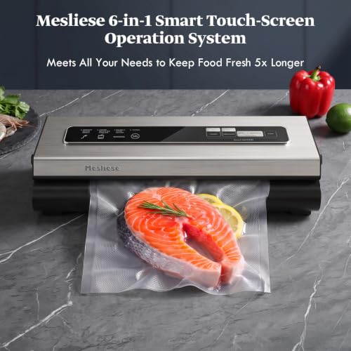 Vacuum Sealer Machine with 90kPa Suction & Accessories - Silver Gray