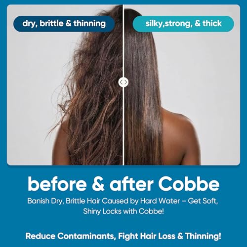Cobbe Brushed Nickel Filtered Handheld Shower Head with Water Softener, 6 Spray Modes