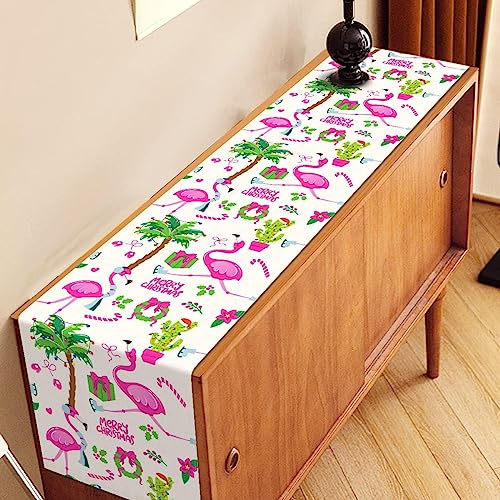 Nepnuser Summer Flamingo Table Runner 13 x 108 inches Tropical Holiday Decor