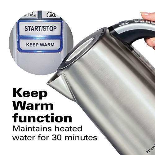Hamilton Beach 1.8 Quart Electric Tea Kettle - 6 Temp Presets, Keep Warm & Fast Boil