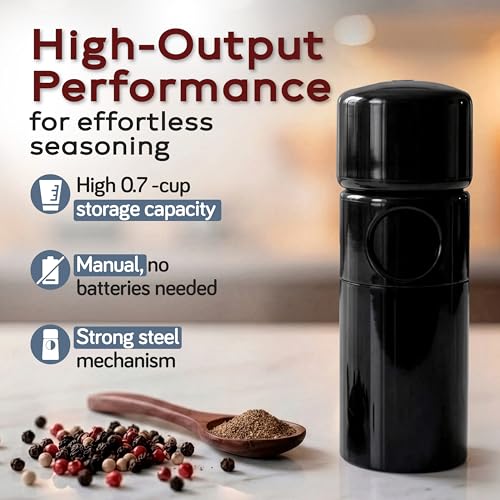 Magnum Pepper Grinder - Unicorn by Tre Spade, 6 Inch Manual Pepper Mill with Steel Burrs