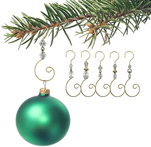 WEIBIAO Christmas Ornament Hooks - 24 Acrylic Wire Hooks for Tree Decorations (Style A)