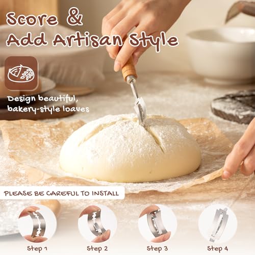 Complete Sourdough Bread Baking Kit with Banneton Baskets, Tools & Accessories