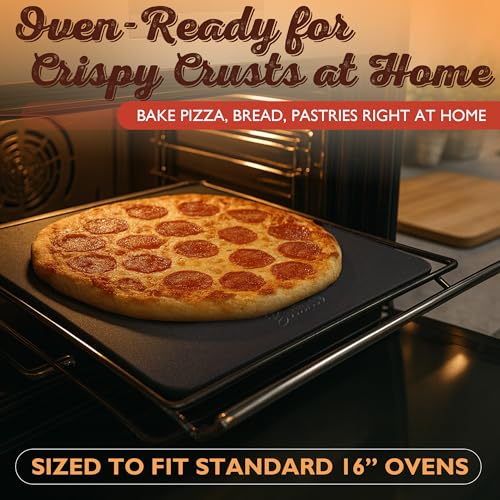 Heavy-Duty Pizza Steel Pan 16x13.4 Inch for Crispy Crust Baking or Grilling